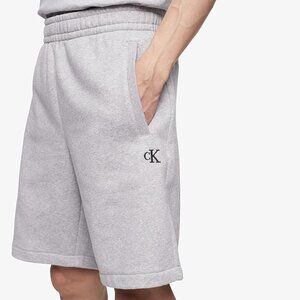 Calvin Klein Men's Monogram Logo Fleece Light Gray Lounge Shorts Med NWT